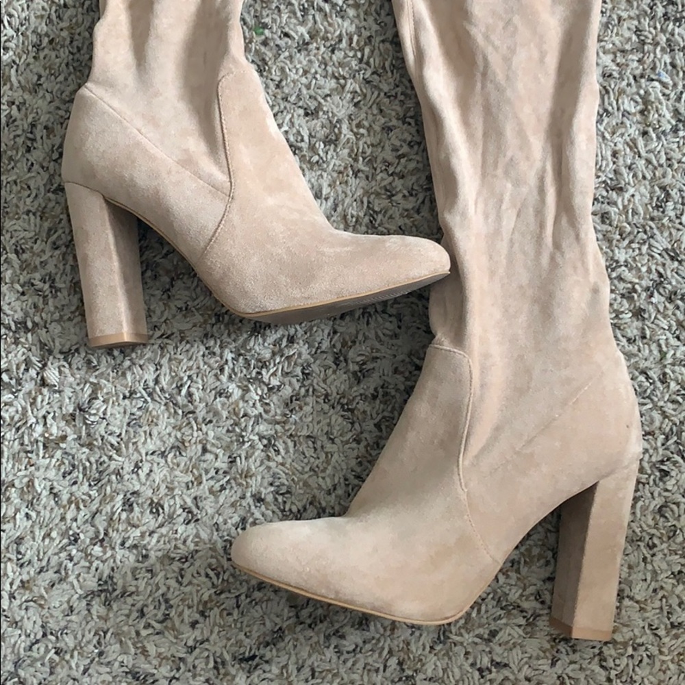 Cream suede over the knee Billini boots
